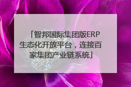 智邦国际集团版ERP生态化开放平台，连接百家集团产业链系统