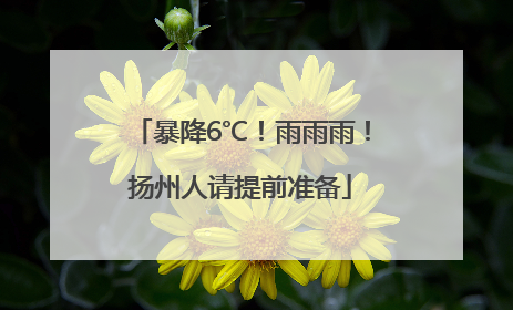 暴降6℃！雨雨雨！扬州人请提前准备