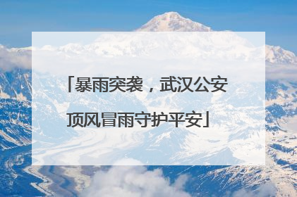 暴雨突袭，武汉公安顶风冒雨守护平安
