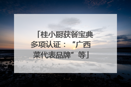 桂小厨获餐宝典多项认证：“广西菜代表品牌”等