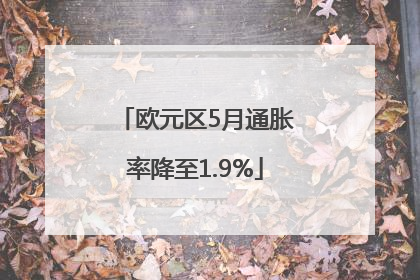 欧元区5月通胀率降至1.9%