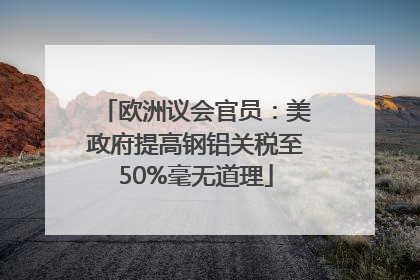 欧洲议会官员：美政府提高钢铝关税至50%毫无道理