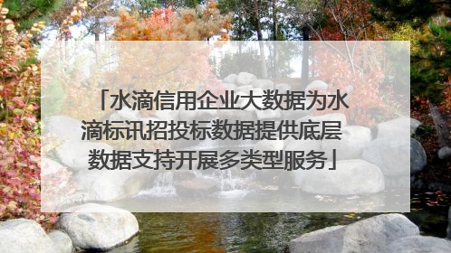 水滴信用企业大数据为水滴标讯招投标数据提供底层数据支持开展多类型服务