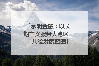 永明金融：以长期主义服务大湾区，共绘发展蓝图
