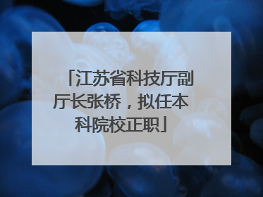 江苏省科技厅副厅长张桥，拟任本科院校正职