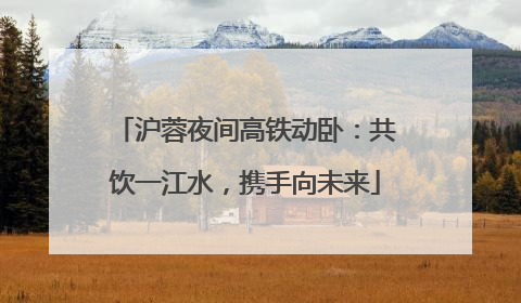 沪蓉夜间高铁动卧：共饮一江水，携手向未来