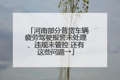 河南部分普货车辆疲劳驾驶报警未处理、违规未管控 还有这些问题→