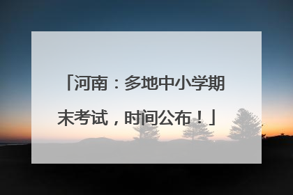 河南：多地中小学期末考试，时间公布！