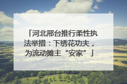 河北邢台推行柔性执法举措：下绣花功夫，为流动摊主“安家”