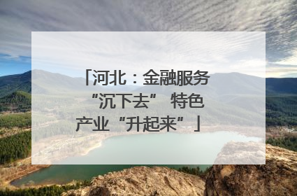 河北：金融服务“沉下去” 特色产业“升起来”