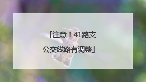注意！41路支公交线路有调整
