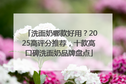 洗面奶哪款好用？2025高评分推荐，十款高口碑洗面奶品牌盘点