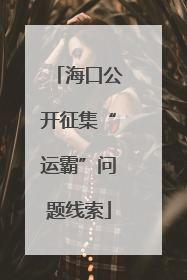 海口公开征集“运霸”问题线索