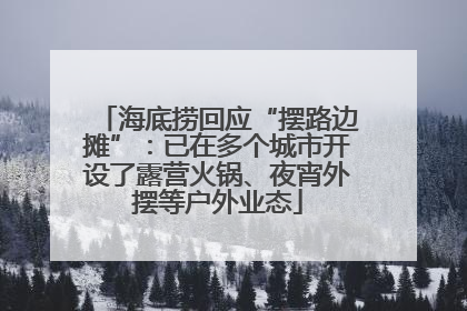 海底捞回应“摆路边摊”：已在多个城市开设了露营火锅、夜宵外摆等户外业态