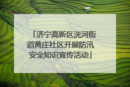 济宁高新区洸河街道黄庄社区开展防汛安全知识宣传活动