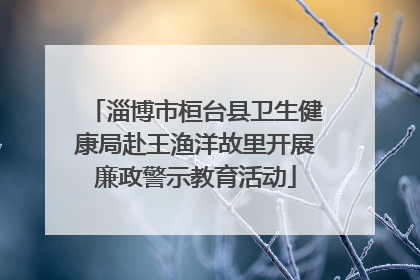淄博市桓台县卫生健康局赴王渔洋故里开展廉政警示教育活动