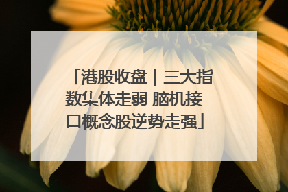 港股收盘｜三大指数集体走弱 脑机接口概念股逆势走强