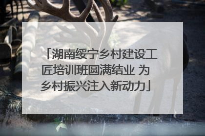 湖南绥宁乡村建设工匠培训班圆满结业 为乡村振兴注入新动力
