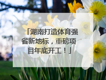 湖南打造体育强省新地标，重磅项目年底开工！