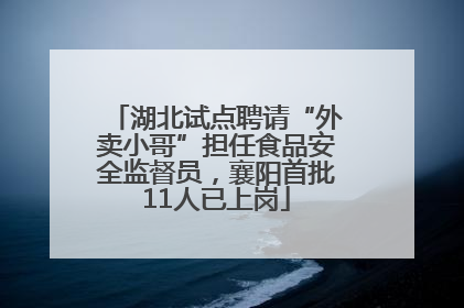 湖北试点聘请“外卖小哥”担任食品安全监督员，襄阳首批11人已上岗