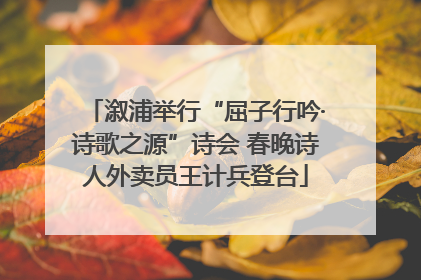 溆浦举行“屈子行吟·诗歌之源”诗会 春晚诗人外卖员王计兵登台