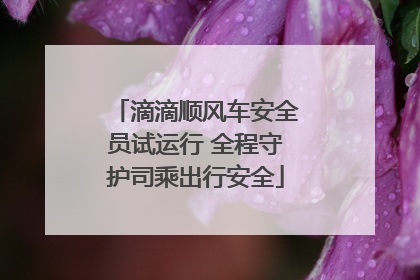 滴滴顺风车安全员试运行 全程守护司乘出行安全