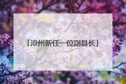 漳州新任一位副县长