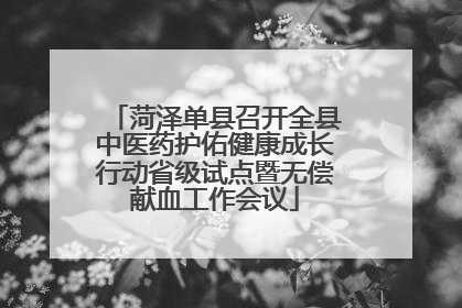 菏泽单县召开全县中医药护佑健康成长行动省级试点暨无偿献血工作会议
