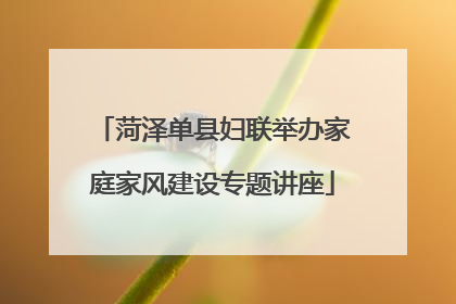 菏泽单县妇联举办家庭家风建设专题讲座