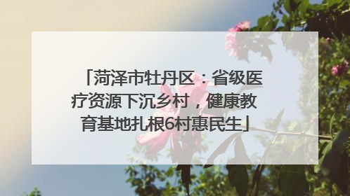 菏泽市牡丹区：省级医疗资源下沉乡村，健康教育基地扎根6村惠民生