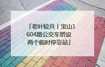 老叶较真丨宝山1604路公交车增设两个临时停靠站