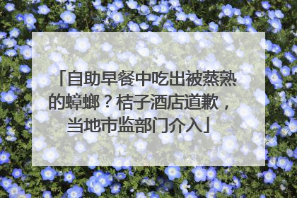 自助早餐中吃出被蒸熟的蟑螂？桔子酒店道歉，当地市监部门介入
