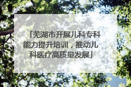 芜湖市开展儿科专科能力提升培训，推动儿科医疗高质量发展