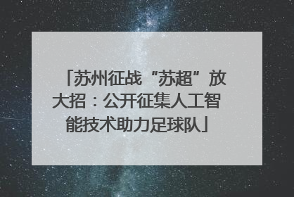苏州征战“苏超”放大招：公开征集人工智能技术助力足球队
