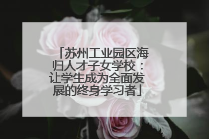 苏州工业园区海归人才子女学校：让学生成为全面发展的终身学习者