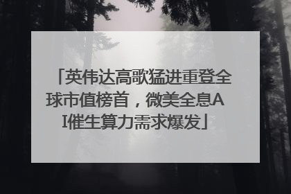 英伟达高歌猛进重登全球市值榜首，微美全息AI催生算力需求爆发