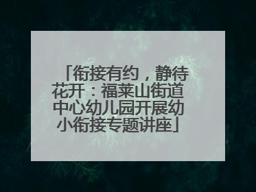 衔接有约，静待花开：福莱山街道中心幼儿园开展幼小衔接专题讲座