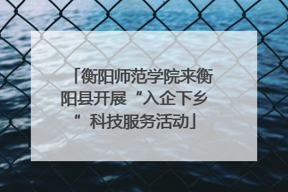 衡阳师范学院来衡阳县开展“入企下乡”科技服务活动