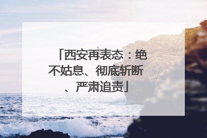 西安再表态：绝不姑息、彻底斩断、严肃追责