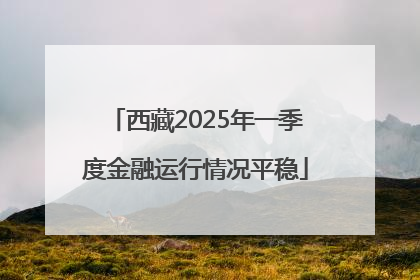 西藏2025年一季度金融运行情况平稳