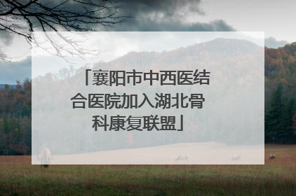 襄阳市中西医结合医院加入湖北骨科康复联盟