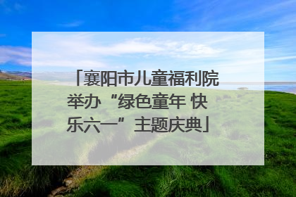 襄阳市儿童福利院举办“绿色童年 快乐六一”主题庆典