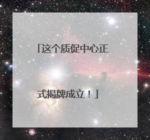 这个质促中心正式揭牌成立！