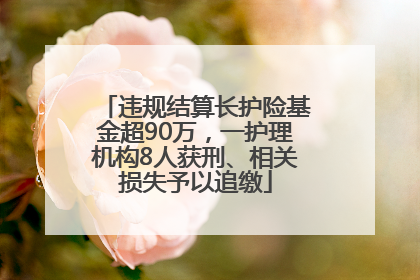 违规结算长护险基金超90万，一护理机构8人获刑、相关损失予以追缴