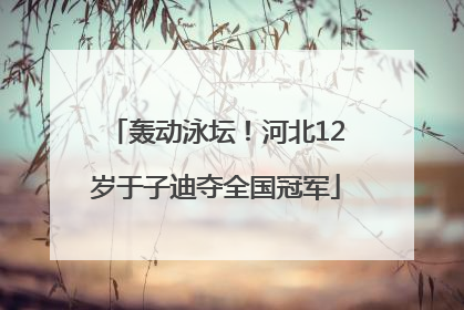轰动泳坛！河北12岁于子迪夺全国冠军