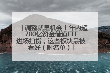 调整就是机会！年内超700亿资金借道ETF进场扫货，这些板块最被看好（附名单）
