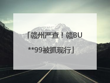 赣州严查！赣BU**99被抓现行