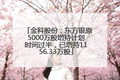 金科股份：东方银原5000万股增持计划时间过半，已增持1156.33万股
