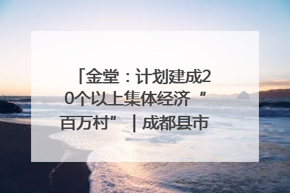 金堂：计划建成20个以上集体经济“百万村”｜成都县市新城高质量发展