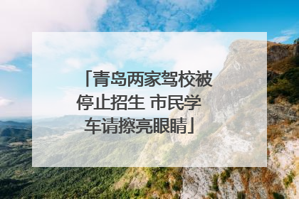 青岛两家驾校被停止招生 市民学车请擦亮眼睛